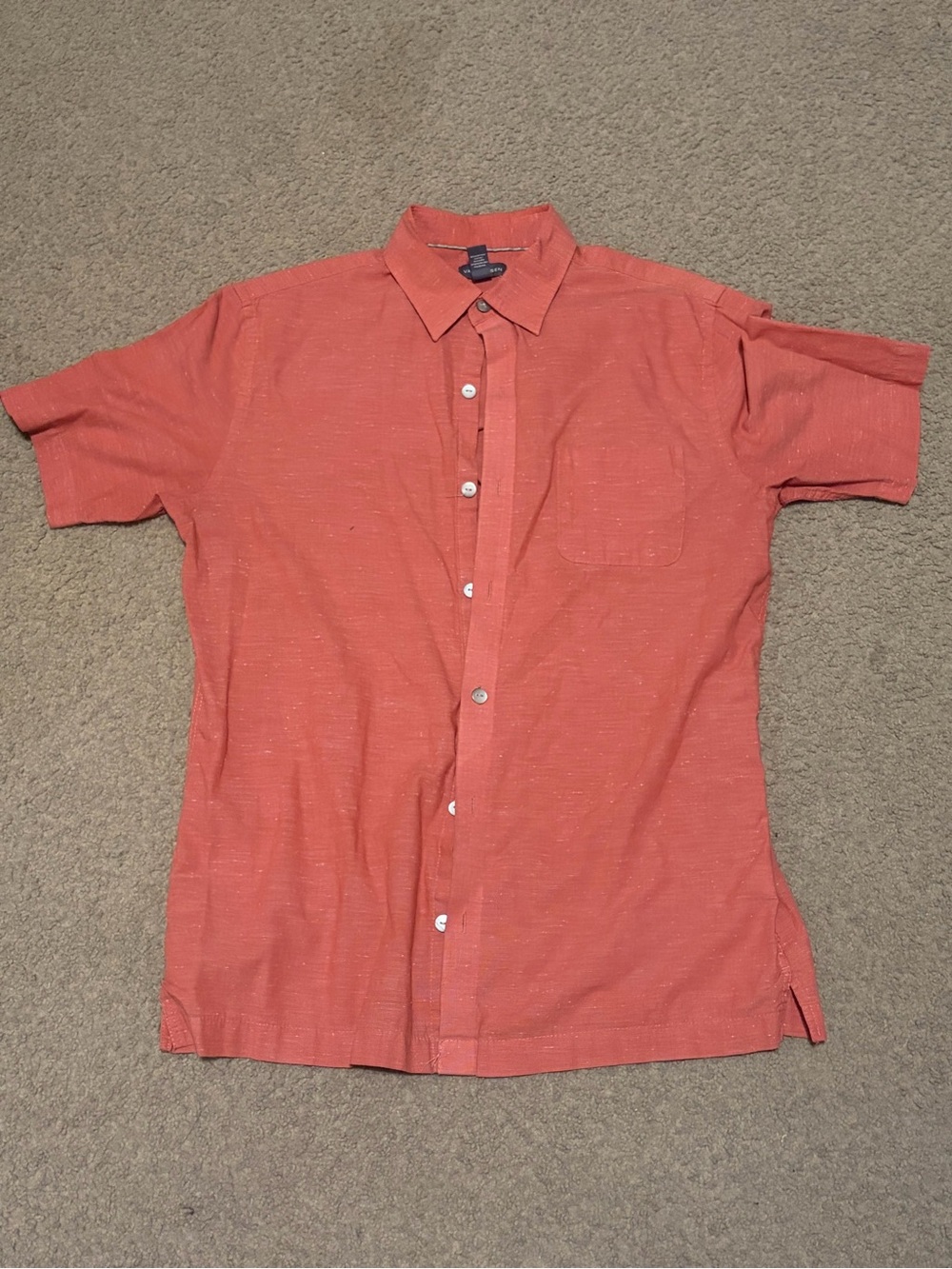 Sonoma Short-Sleeve Button-Down Shirt in Coral Red